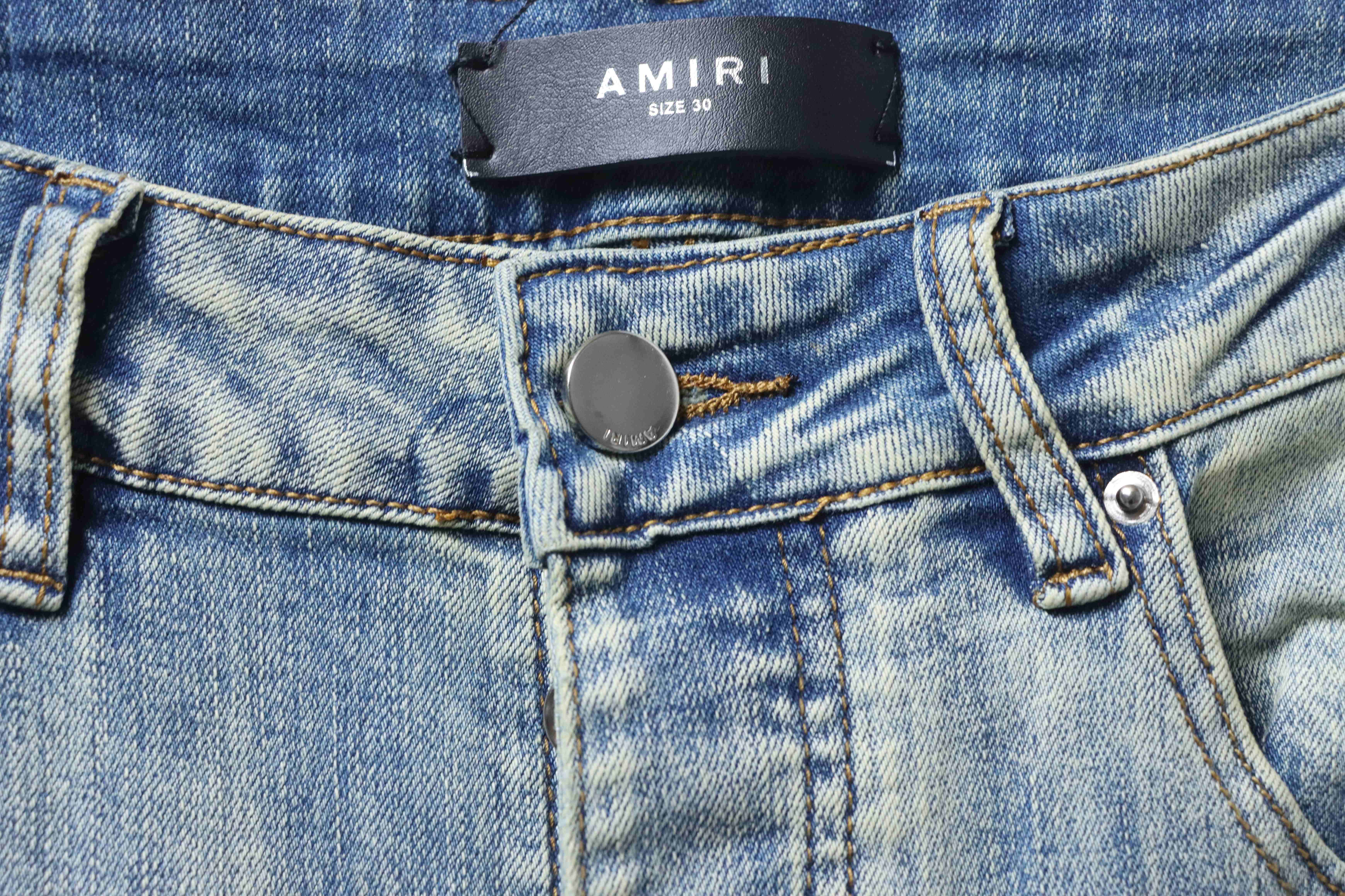 Amiri Knife Cut Distressed Jeans Blue H200 AM607