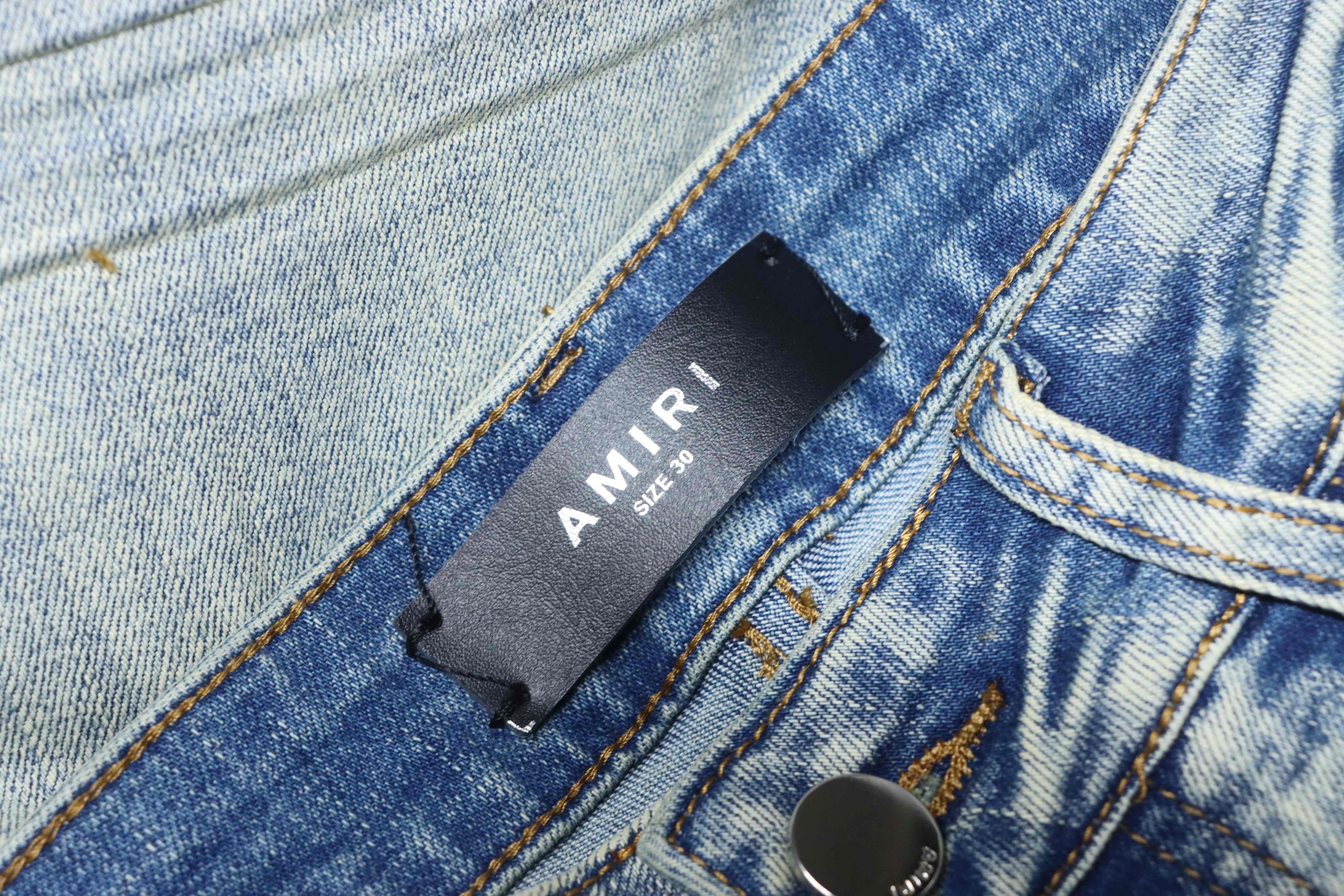 Amiri Knife Cut Distressed Jeans Blue H200 AM607
