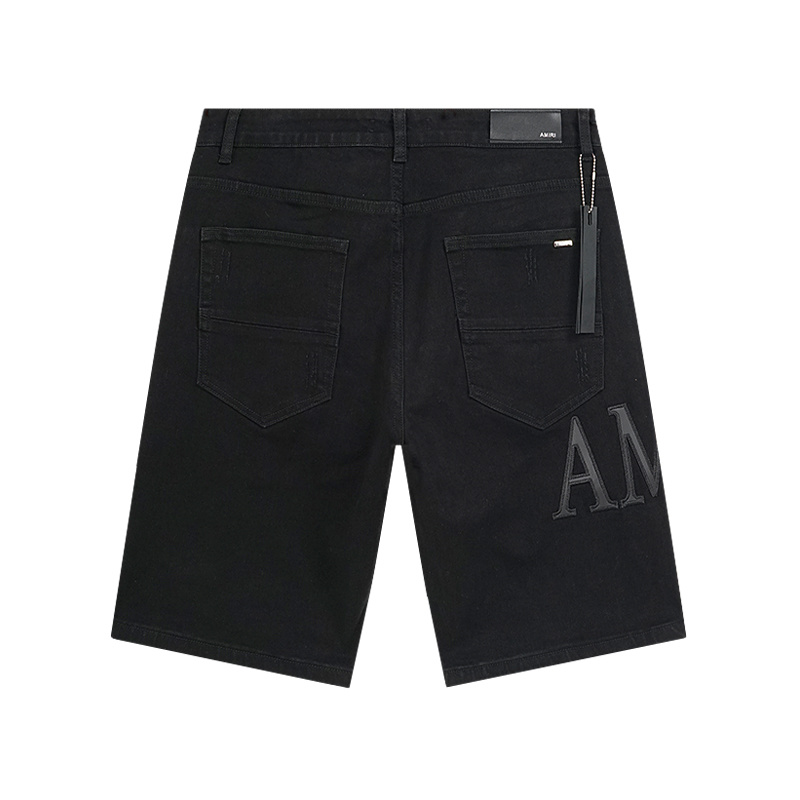 Amiri Logo Black Denim Shorts H200 AM602