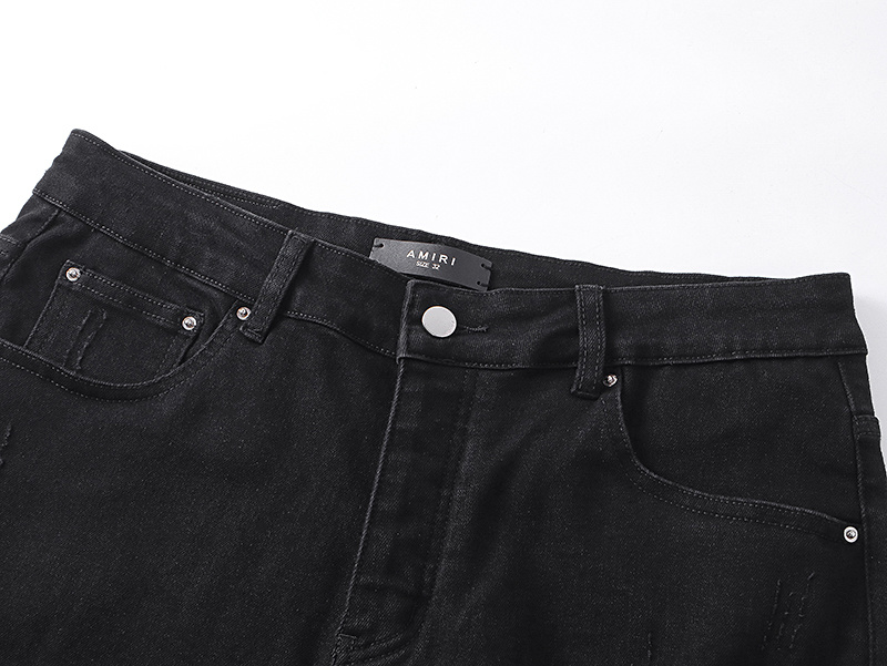 Amiri Logo Black Denim Shorts H200 AM602