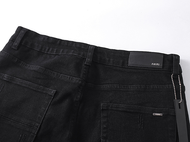 Amiri Logo Black Denim Shorts H200 AM602