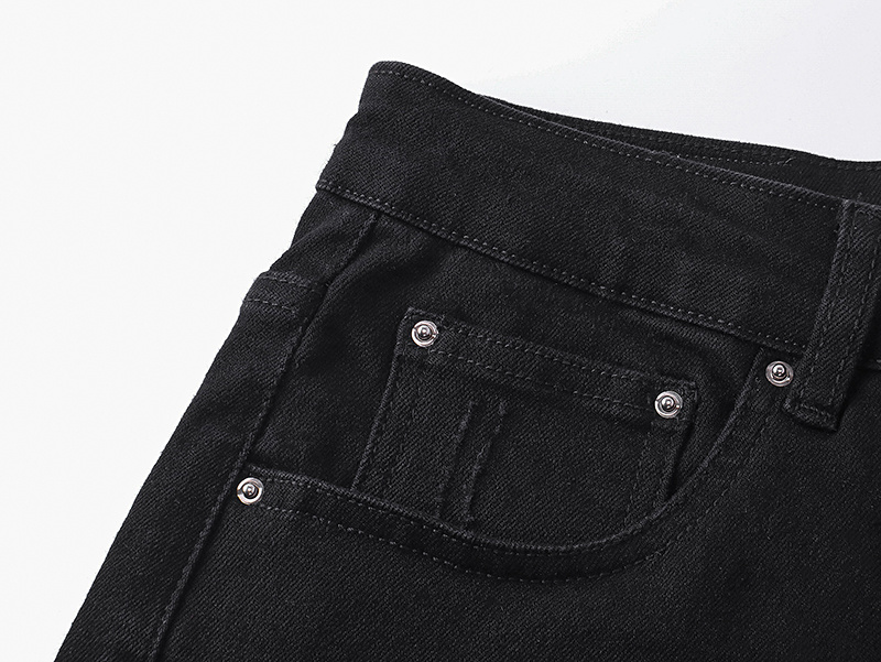 Amiri Logo Black Denim Shorts H200 AM602