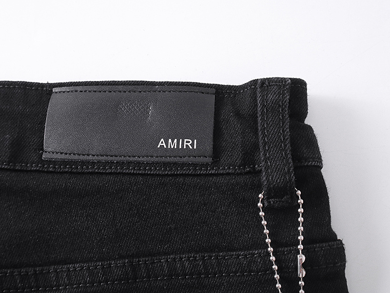 Amiri Logo Black Denim Shorts H200 AM602