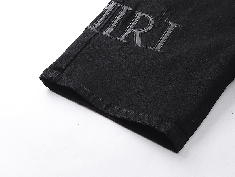 Amiri Logo Black Denim Shorts H200 AM602