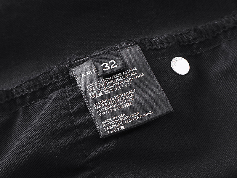 Amiri Logo Black Denim Shorts H200 AM602