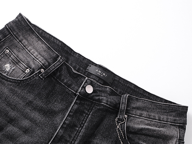 Amiri Logo Patch Black Denim Shorts H200 AM601