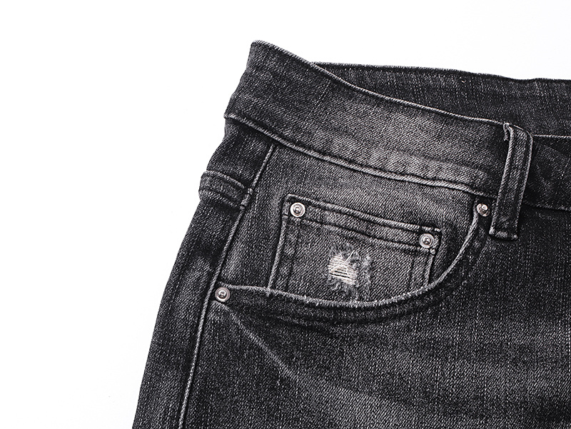 Amiri Logo Patch Black Denim Shorts H200 AM601