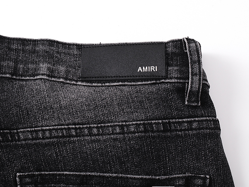 Amiri Logo Patch Black Denim Shorts H200 AM601