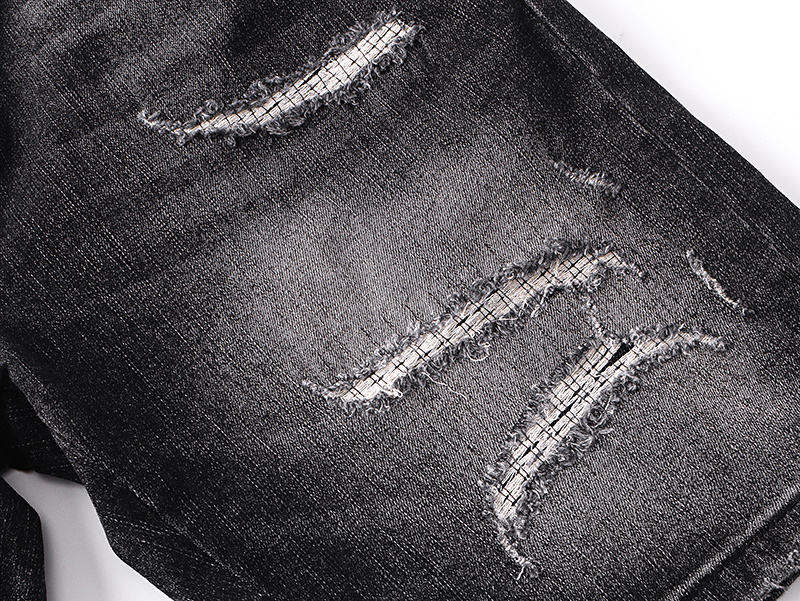 Amiri Logo Patch Black Denim Shorts H200 AM601