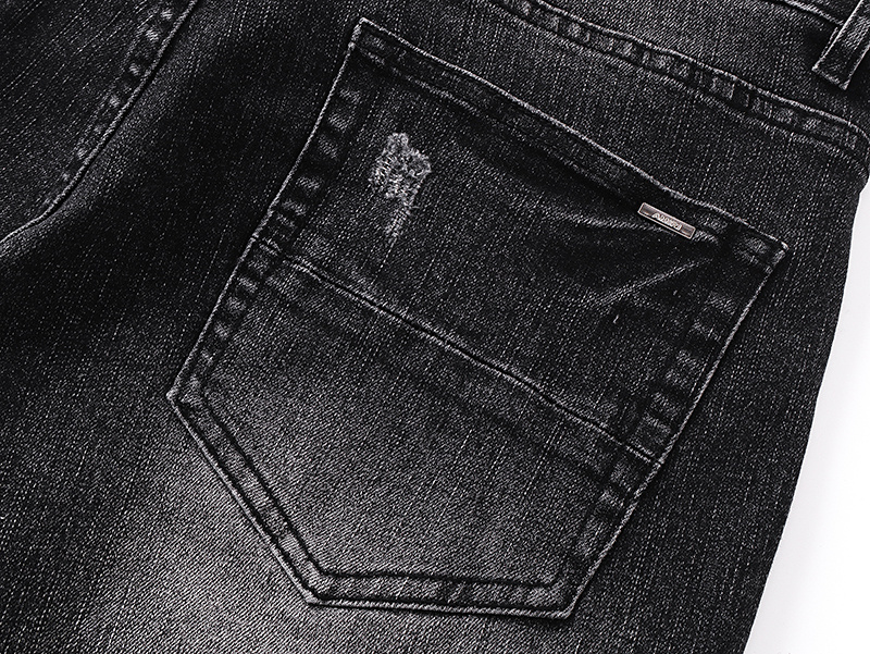 Amiri Logo Patch Black Denim Shorts H200 AM601