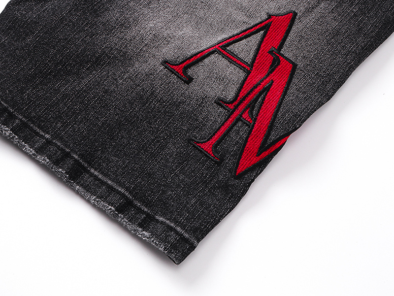 Amiri Logo Patch Black Denim Shorts H200 AM601