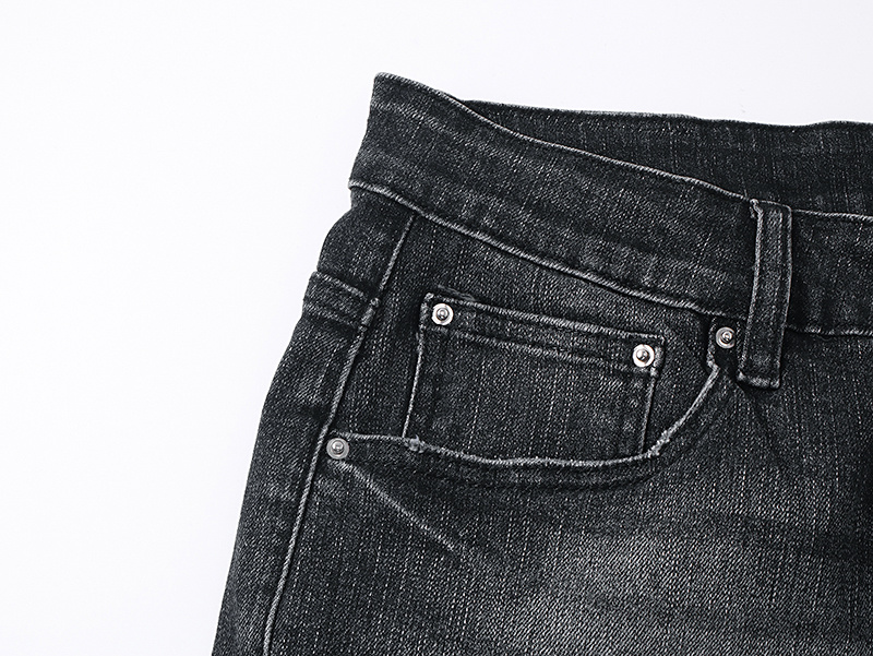 Amiri Logo Patch Black Denim Shorts H200 AM605