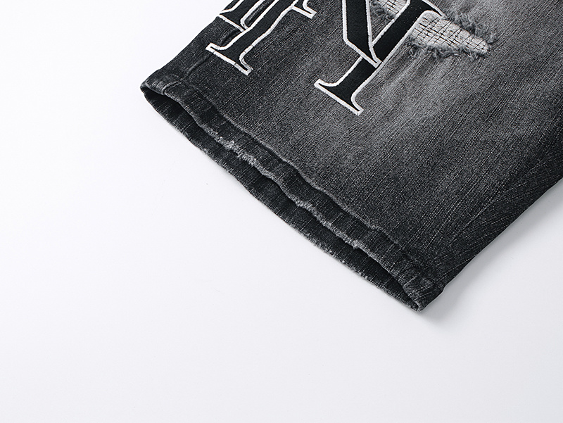Amiri Logo Patch Black Denim Shorts H200 AM605