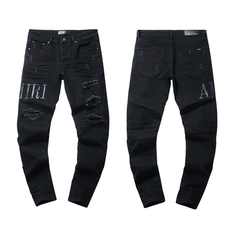 Amiri Logo Patch Black Jeans H200 AM301