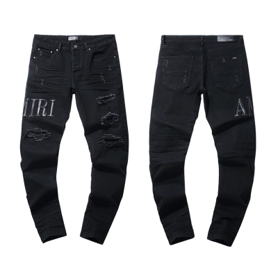 Amiri Logo Patch Black Jeans H200 AM301 01