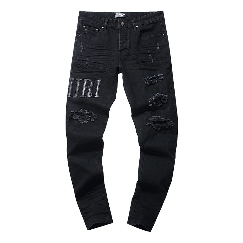 Amiri Logo Patch Black Jeans H200 AM301