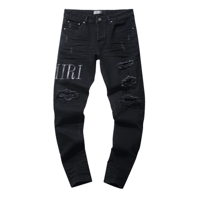 Amiri Logo Patch Black Jeans H200 AM301 02