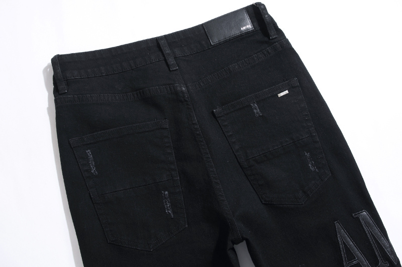 Amiri Logo Patch Black Jeans H200 AM301