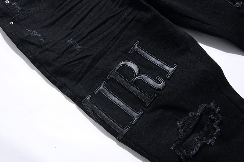 Amiri Logo Patch Black Jeans H200 AM301