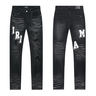 Amiri Logo Patch Black Jeans H200 AM327 01