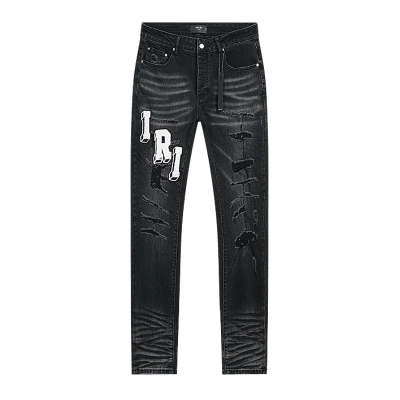 Amiri Logo Patch Black Jeans H200 AM327 02