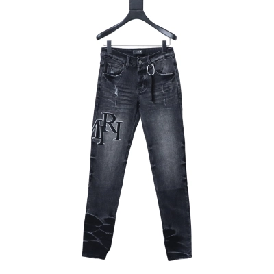 Amiri Logo Patch Distressed Jeans H200 AM606 01