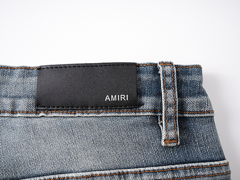 Amiri Logo Patch Light Blue Denim Shorts H200 AM607