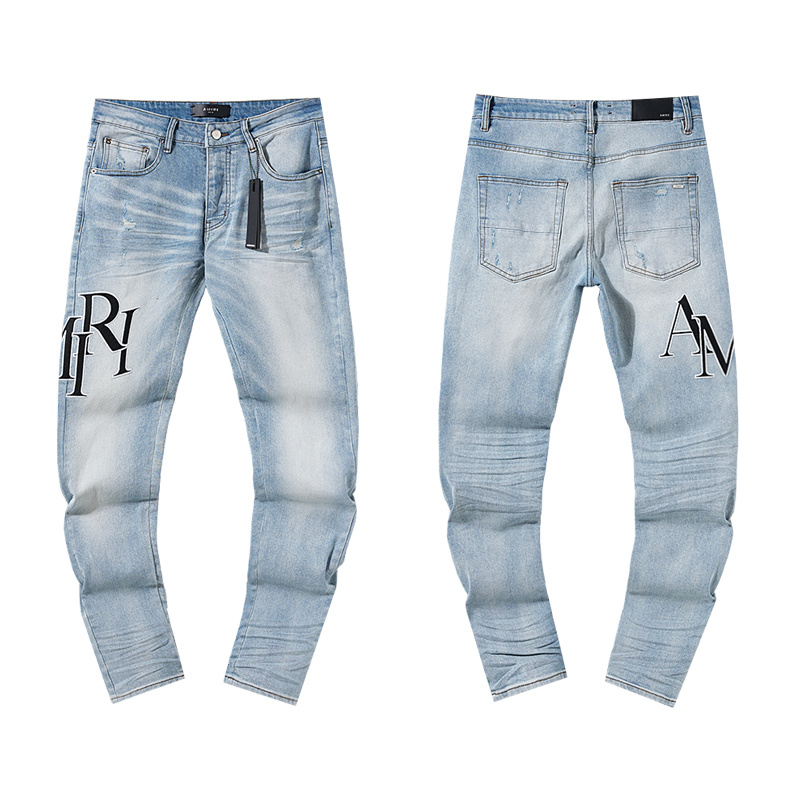 Amiri Logo Patch Light Blue Jeans H200 AM324