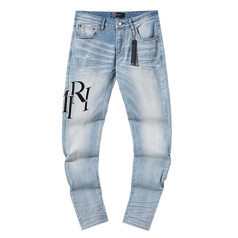 Amiri Logo Patch Light Blue Jeans H200 AM324