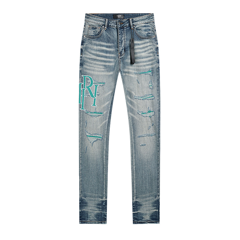 Amiri Logo Patch Light Blue Jeans H200 AM347