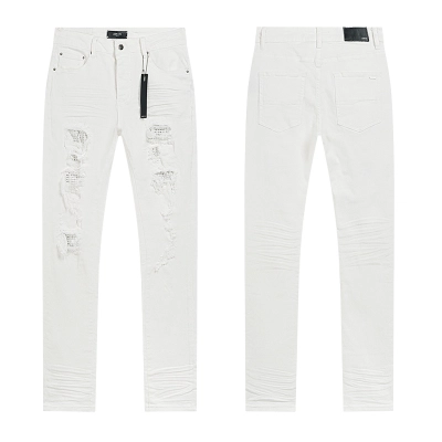 Amiri Logo Patch White Jeans H200 AM333 01