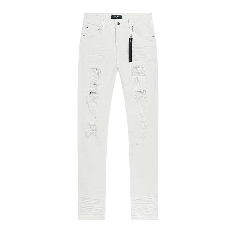 Amiri Logo Patch White Jeans H200 AM333