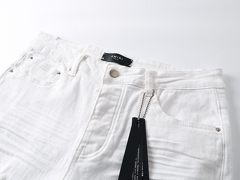 Amiri Logo Patch White Jeans H200 AM333
