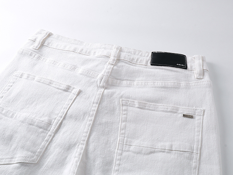 Amiri Logo Patch White Jeans H200 AM333