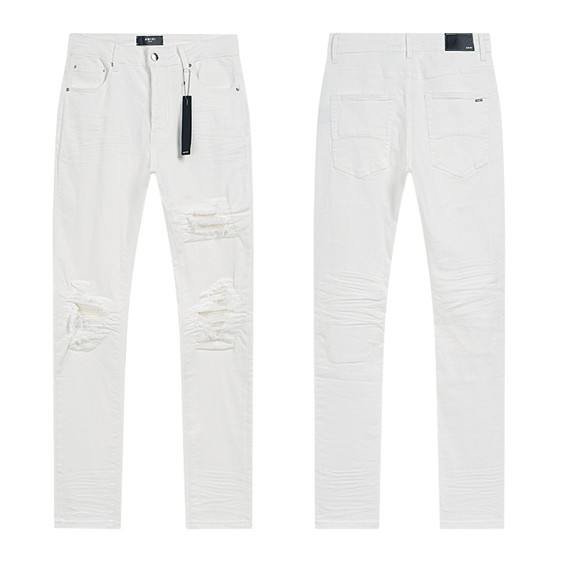 Amiri Logo Patch White Jeans H200 AM334