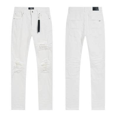 Amiri Logo Patch White Jeans H200 AM334 01