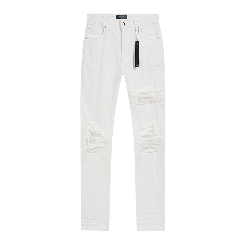 Amiri Logo Patch White Jeans H200 AM334