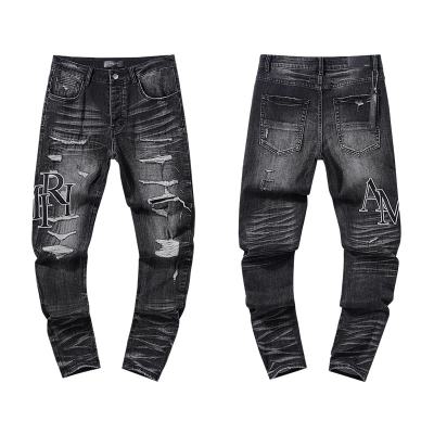 Amiri Moto Distressed Black Jeans H200 AM313 01