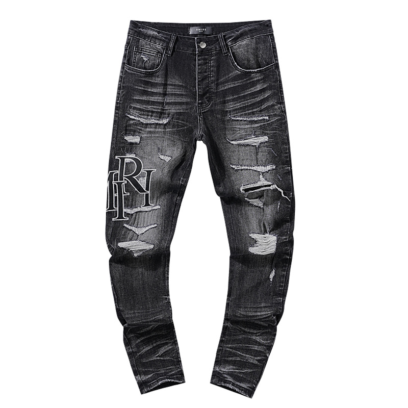 Amiri Moto Distressed Black Jeans H200 AM313