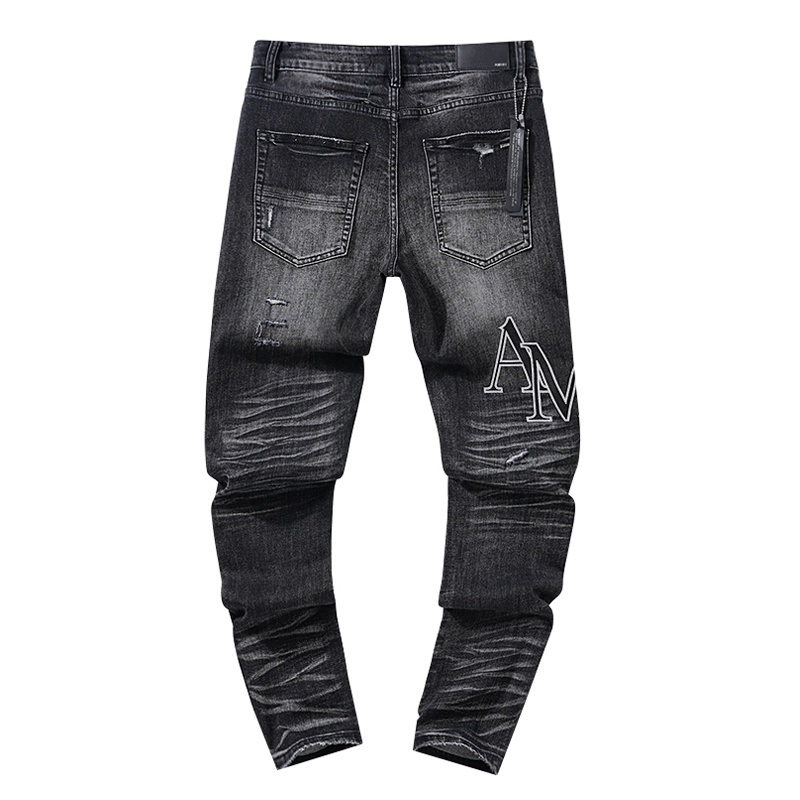 Amiri Moto Distressed Black Jeans H200 AM313