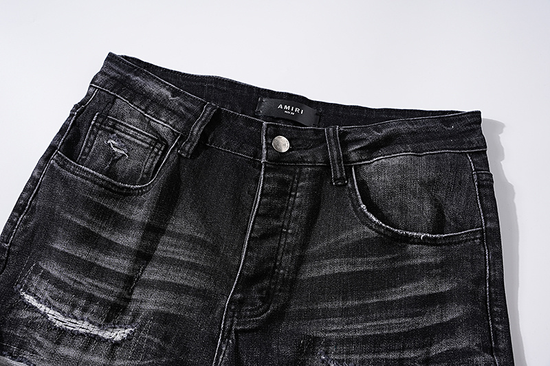 Amiri Moto Distressed Black Jeans H200 AM313
