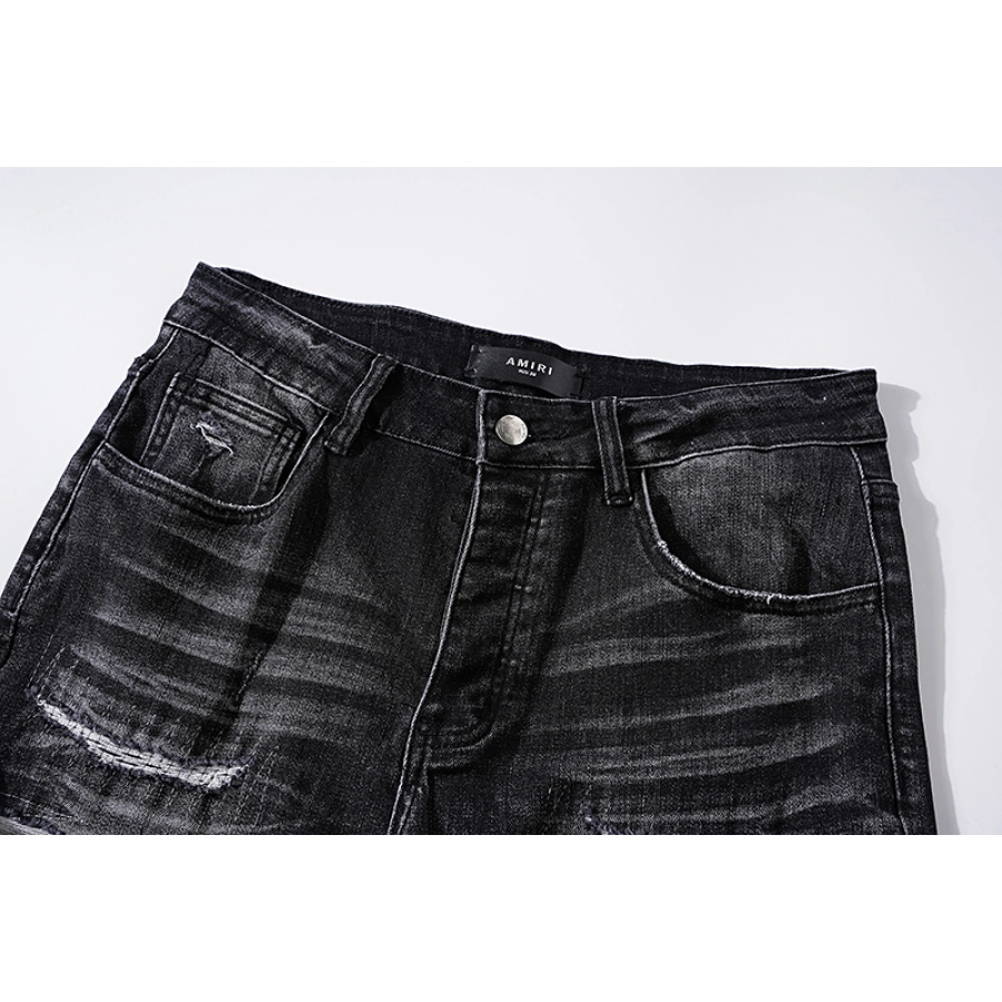 Amiri Moto Distressed Black Jeans H200 AM313