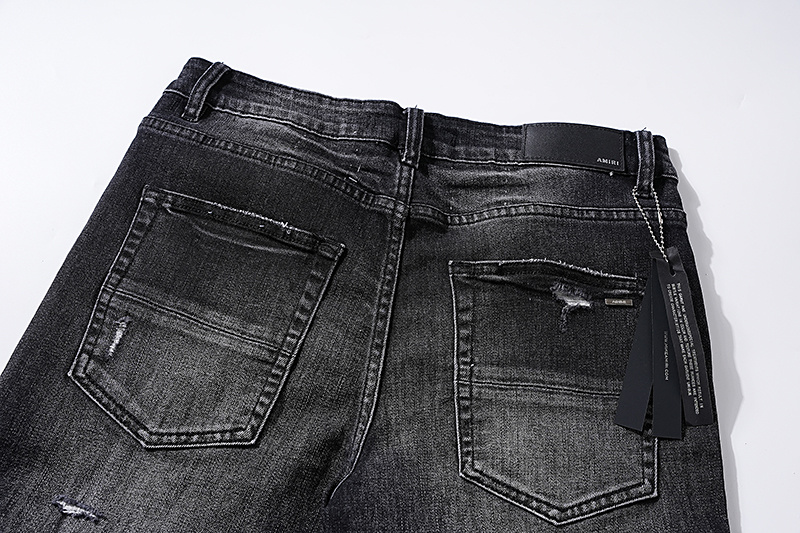 Amiri Moto Distressed Black Jeans H200 AM313