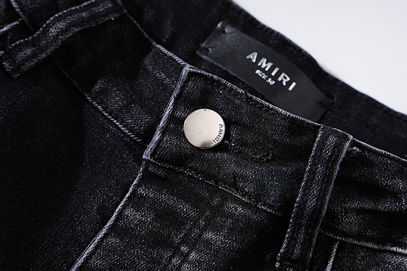 Amiri Moto Distressed Black Jeans H200 AM313