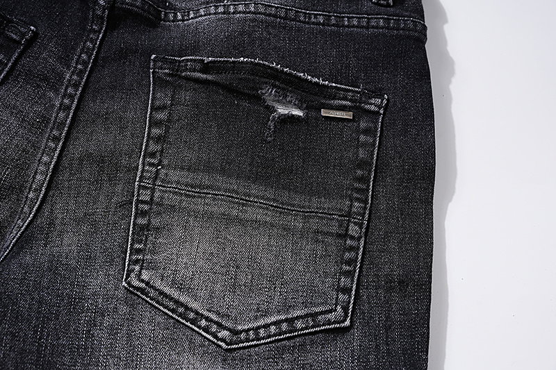 Amiri Moto Distressed Black Jeans H200 AM313