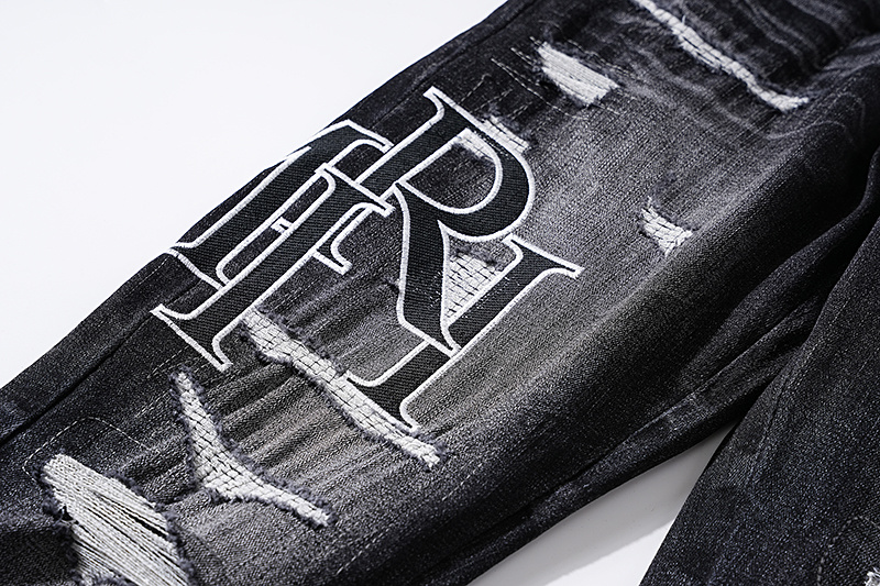 Amiri Moto Distressed Black Jeans H200 AM313