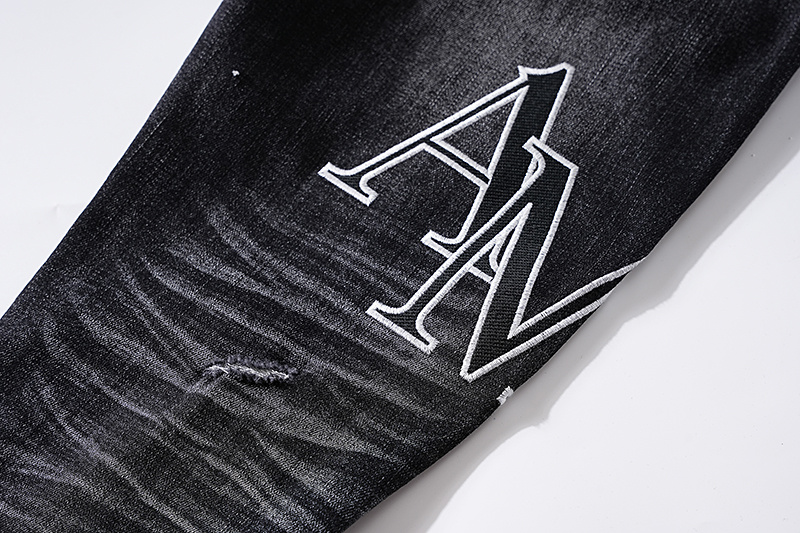 Amiri Moto Distressed Black Jeans H200 AM313