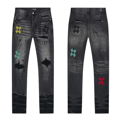 Amiri Multicolor Cross Patch Black Jeans H200 AM349 01