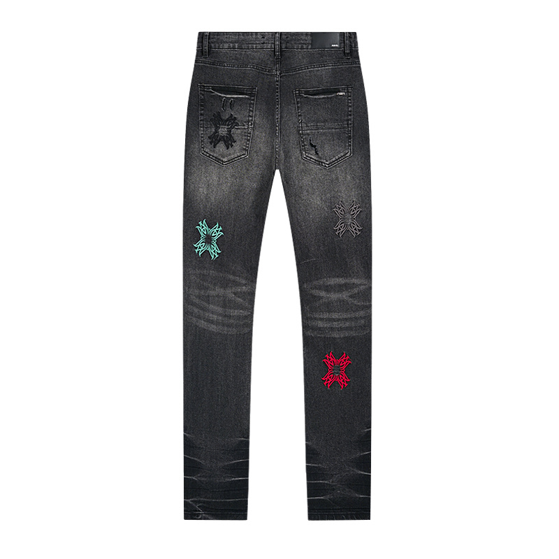 Amiri Multicolor Cross Patch Black Jeans H200 AM349