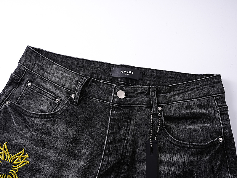 Amiri Multicolor Cross Patch Black Jeans H200 AM349